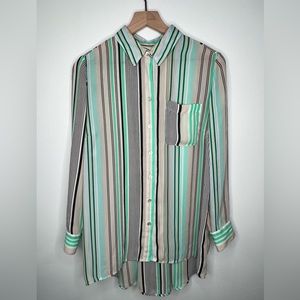 Chico’s Striped Button Down Blouse size 1 - 8/10